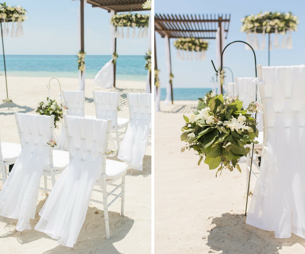 Sandals South Coast Jamaica Destination Caribbean Beach Wedding Tropical Ceremony Decor Inspiration | Alexis June Weddings