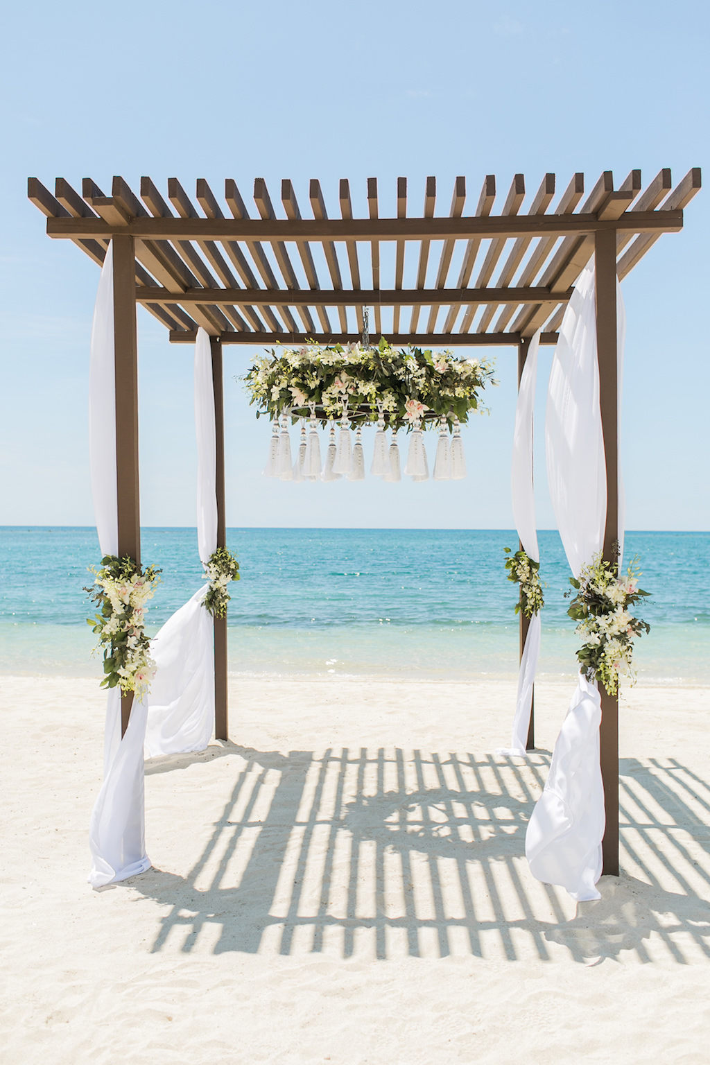 Sandals South Coast Jamaica Destination Caribbean Beach Wedding Tropical Ceremony Decor Inspiration | Alexis June Weddings