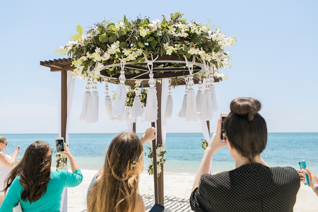 Sandals South Coast Jamaica Destination Caribbean Beach Wedding Tropical Ceremony Decor Inspiration | Alexis June Weddings