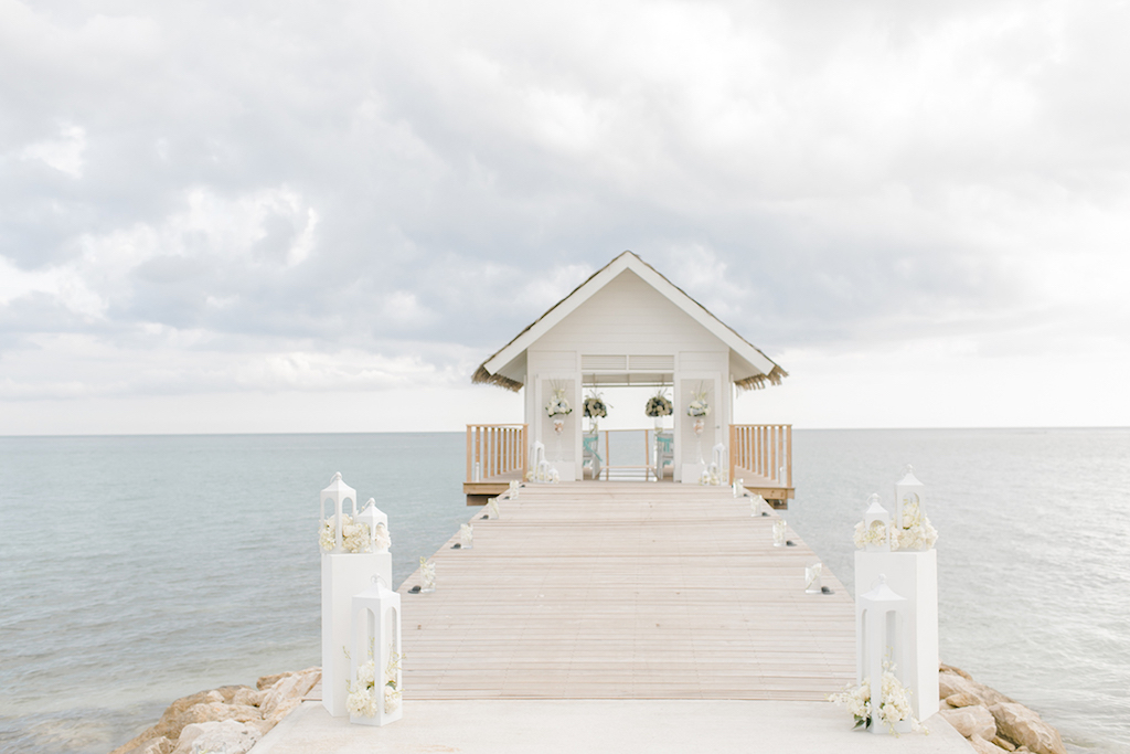 Sandals South Coast Jamaica Destination Caribbean Wedding Overwater Ceremony Chapel | Alexis June Weddings