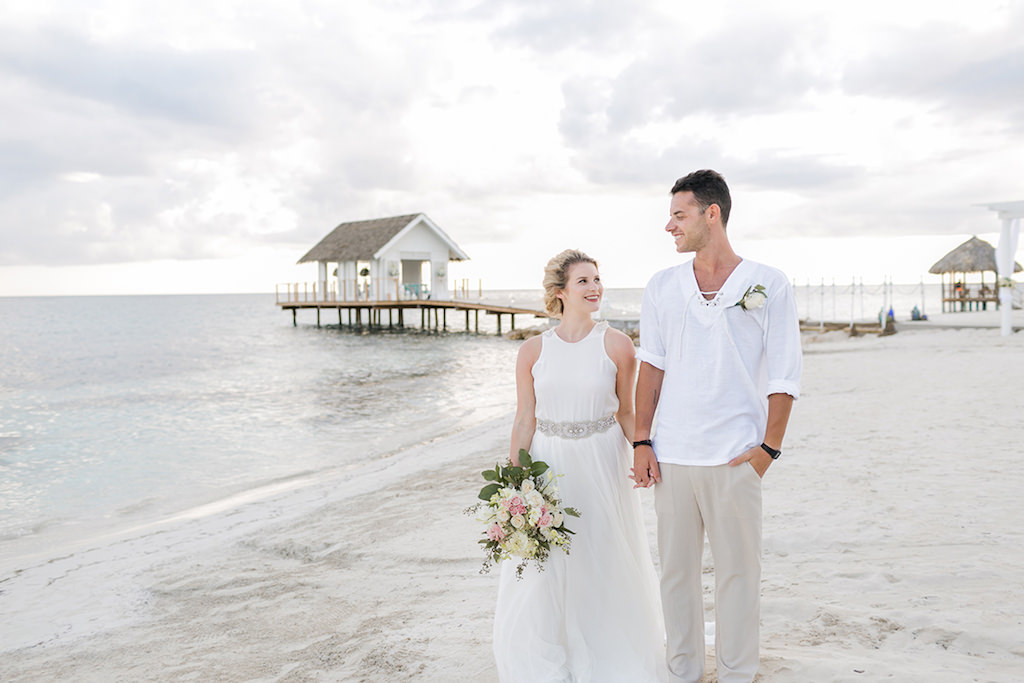 Sandals South Coast Jamaica Destination Caribbean Wedding Overwater Ceremony Chapel | Alexis June Weddings