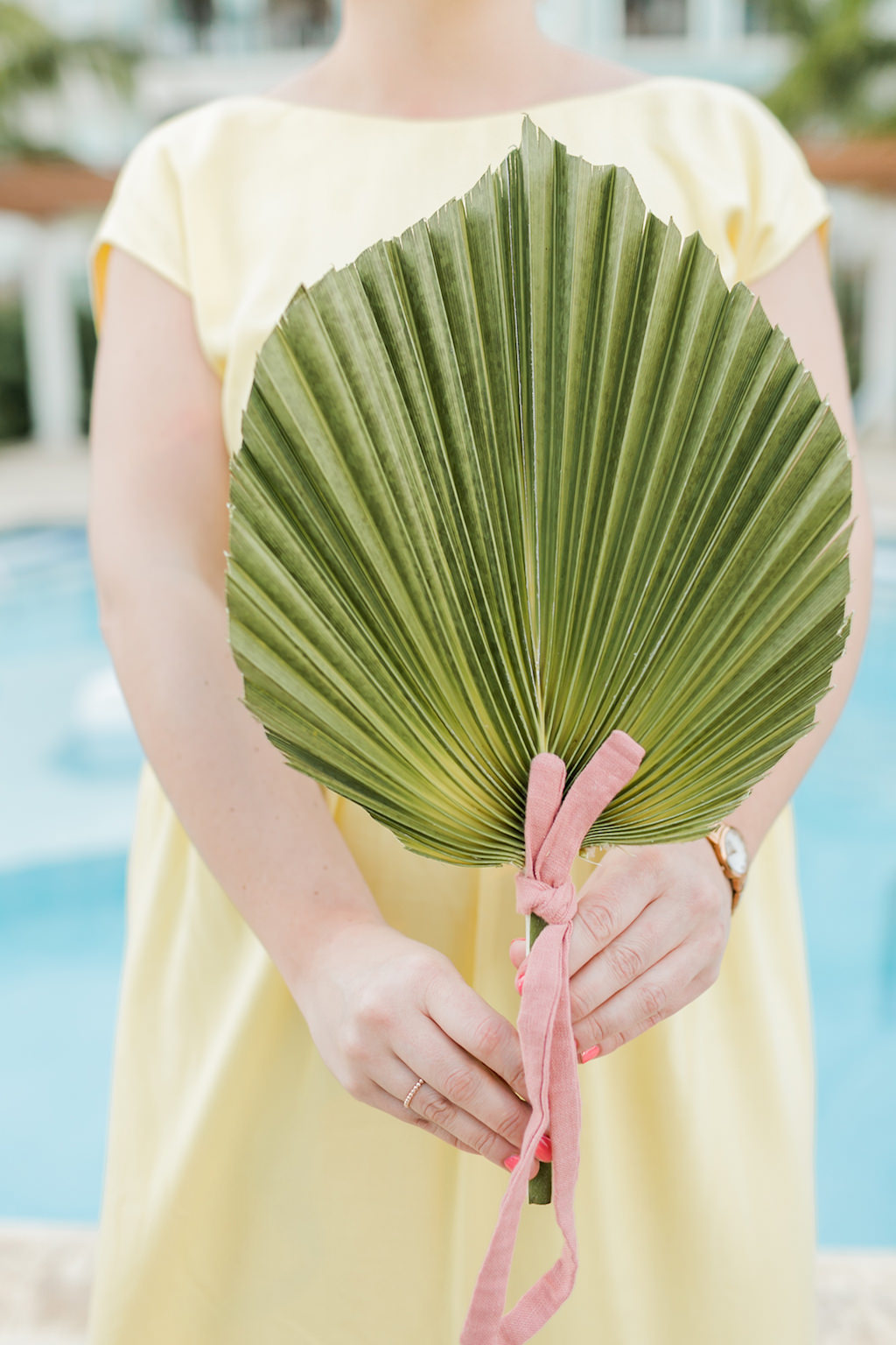 Sandals South Coast Jamaica Destination Caribbean Wedding Palm Leaf Fan Decor | Alexis June Weddings