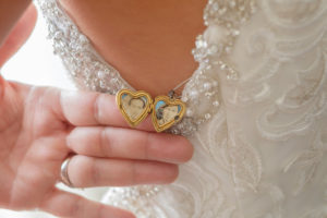 Heart-shaped Locket Wedding Memory Charm Sewn into Bridal Dress