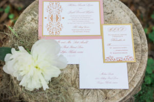 Pink and Gold Wedding Invitation Stationery Suite