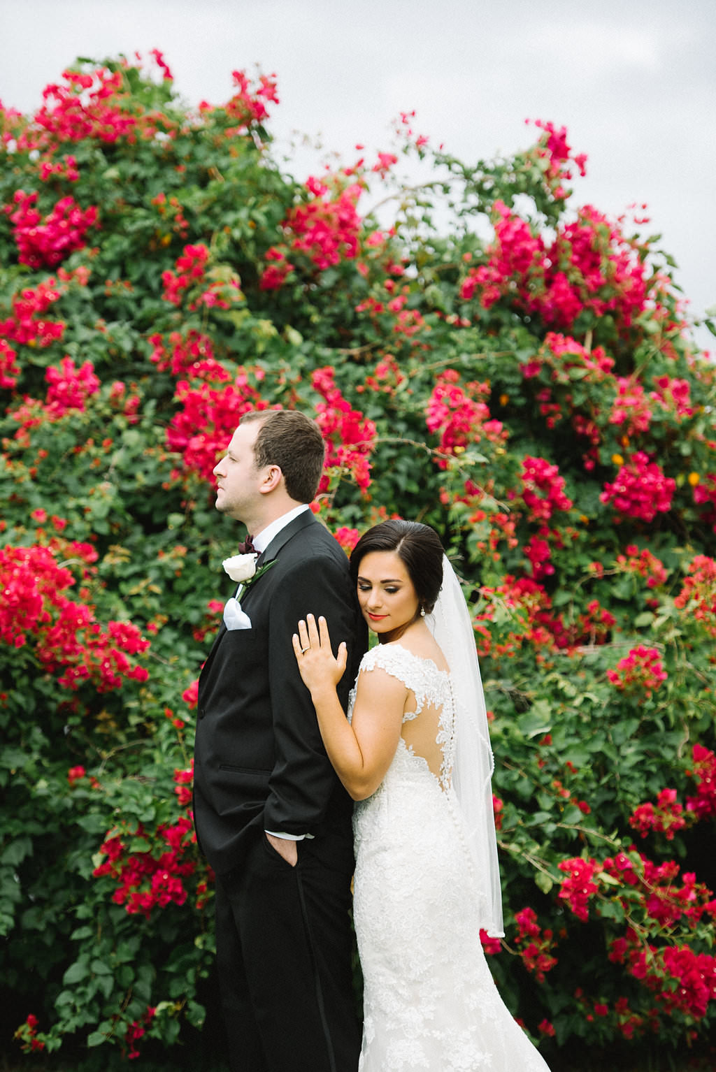 Outdoor Garden First Look Wedding Portrait | Tampa Bay Wedding Photographer Kera Photography