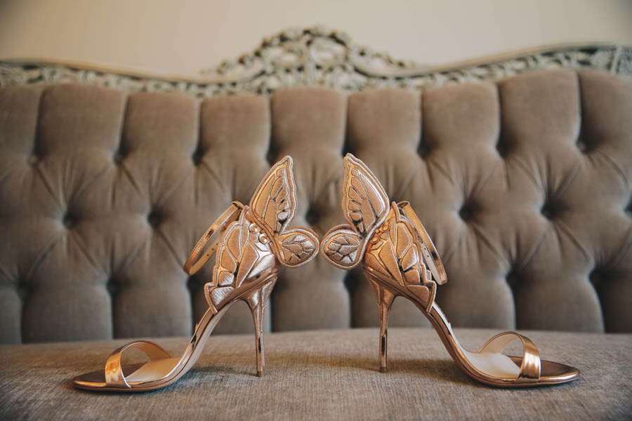 rose gold butterfly heels
