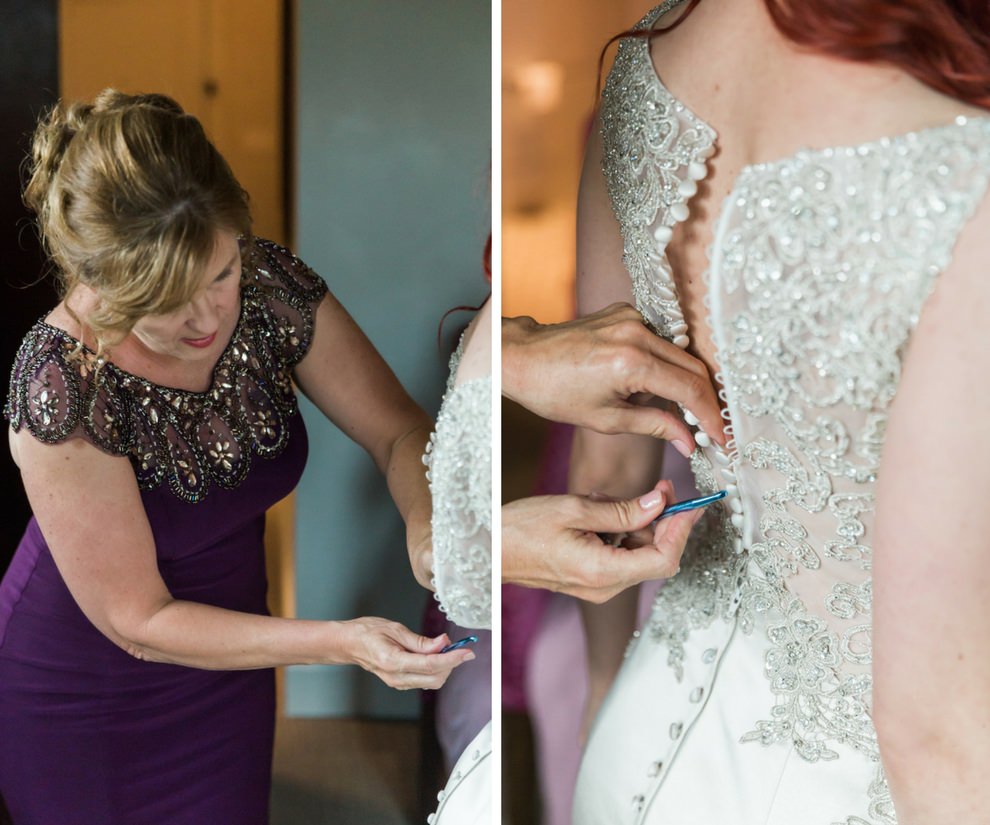 Bride Getting Ready Portrait, Maid of Honor in Purple Jeweled Dress