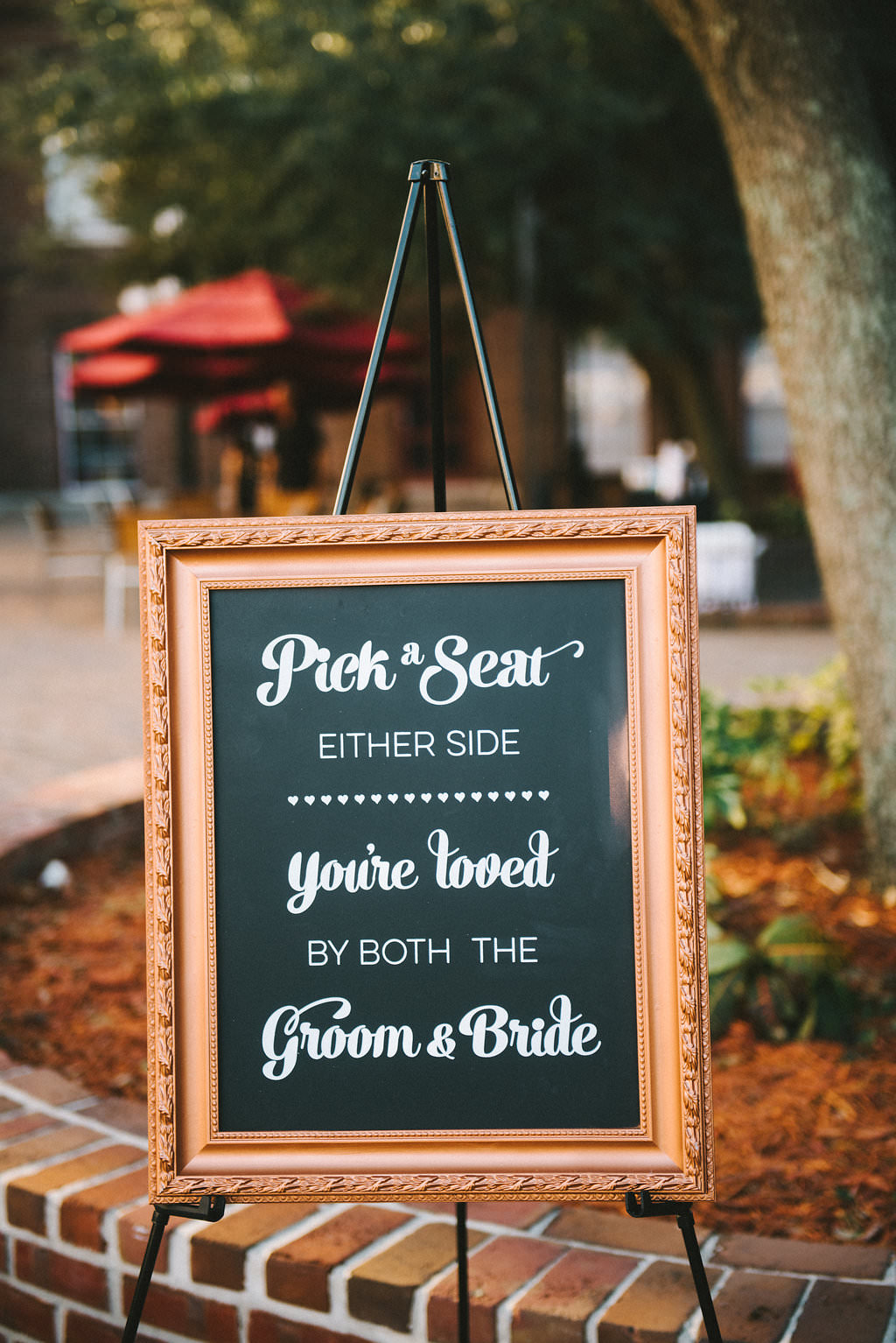Wedding Ceremony Welcome sign in Gold Frame