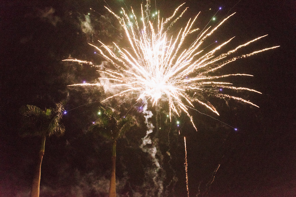 Fireworks Display at Sarasota Siesta Key Wedding Reception Celebration