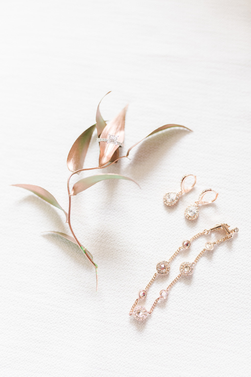 Rose Gold and Crystal Bridal Jewelry and Wedding Accessories