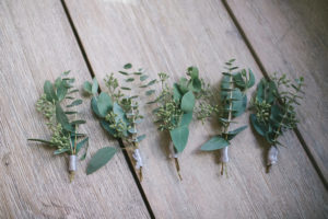 Organic, Natural Greenery Wedding Boutonnieres