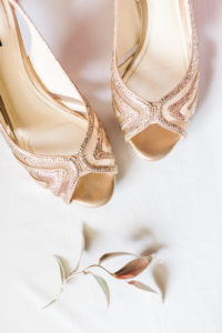 Rose Gold Peep Toe Wedding Shoes