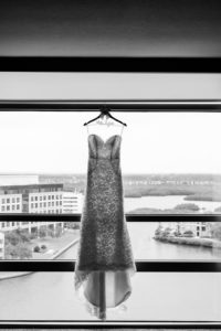 Lace A Frame Stella York Strapless Wedding Dress on Hanger
