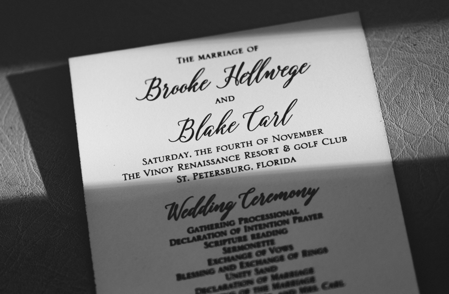 Elegant Classic Black and White Wedding Ceremony Program