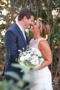 Outdoor Garden Wedding Portrait with White Rose and Natural Greenery Bouquet, Bride in Lace Dress | St Petersburg Wedding Photographer Lifelong Photography Studio | Hair and Makeup Lindsay Does Makeup LDM Beauty Group
