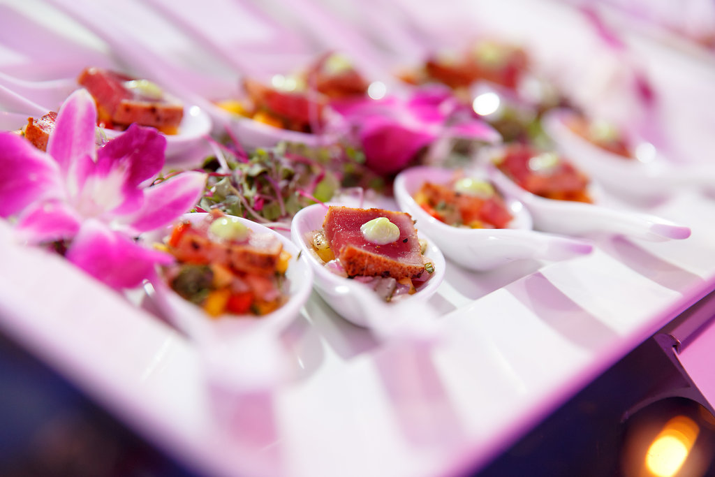 Colorful Wedding Reception Tuna Appetizer | Venue The Tampa Renaissance Hotel