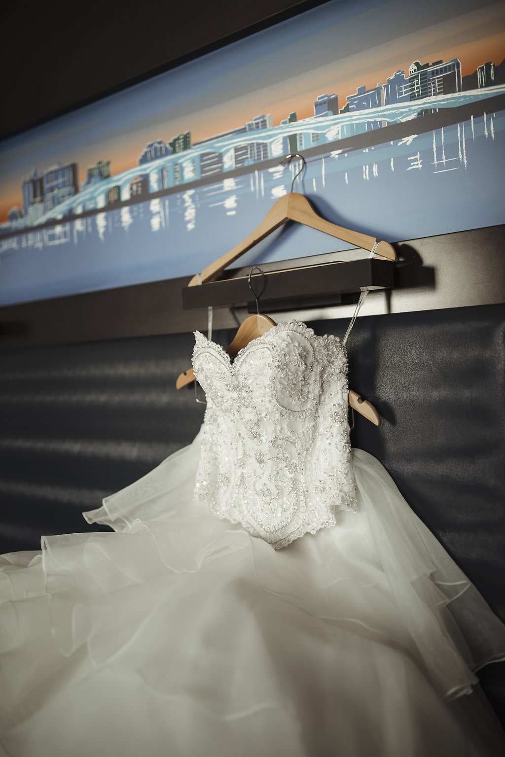 Strapless Ballgown wedding Dress on Hanger