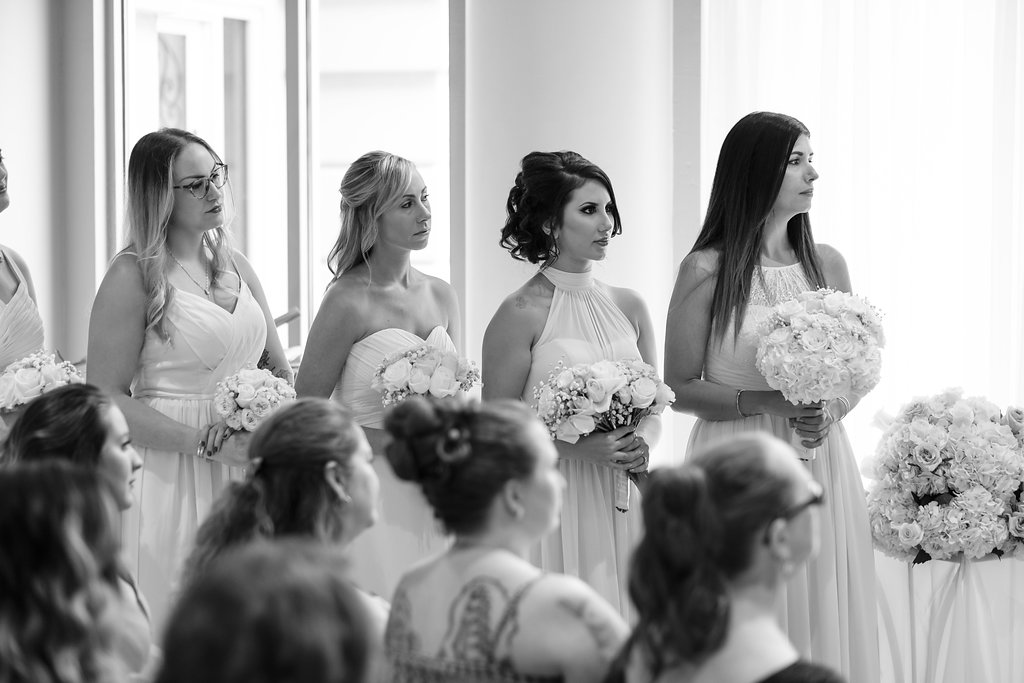 Indoor Wedding Ceremony Bridesmaids Portrait