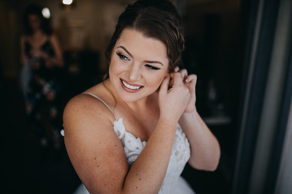 Bride Getting Ready Portrait | Tampa Bay Wedding Photographer Rad Red Creative | Clearwater Beach Hair and Makeup Femme Akoi Beauty Studio