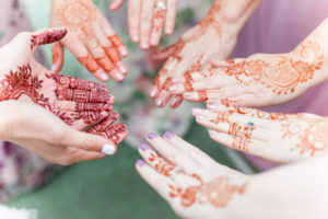 Bridal Party Portrait with Henna Hands
