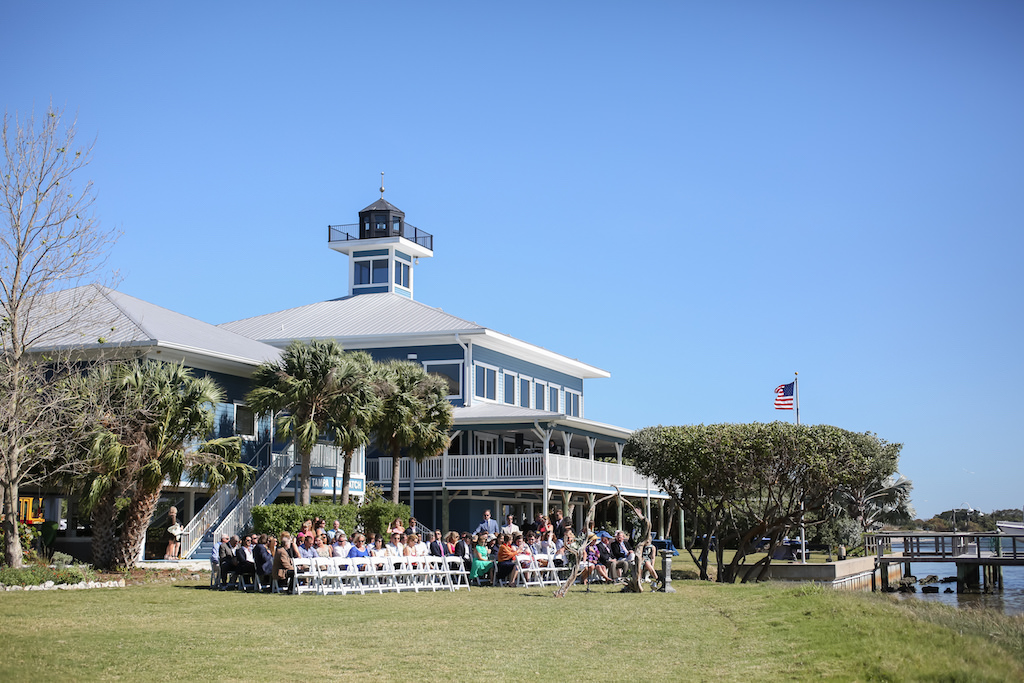 Outdoor Waterfront Wedding Ceremony Portrait | Venue Tampa Bay Watch | St Pete Wedding Photographer Lifelong Photography Studio