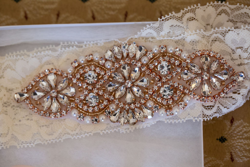Rose Gold Jeweled Garter Bridal Wedding Accessory