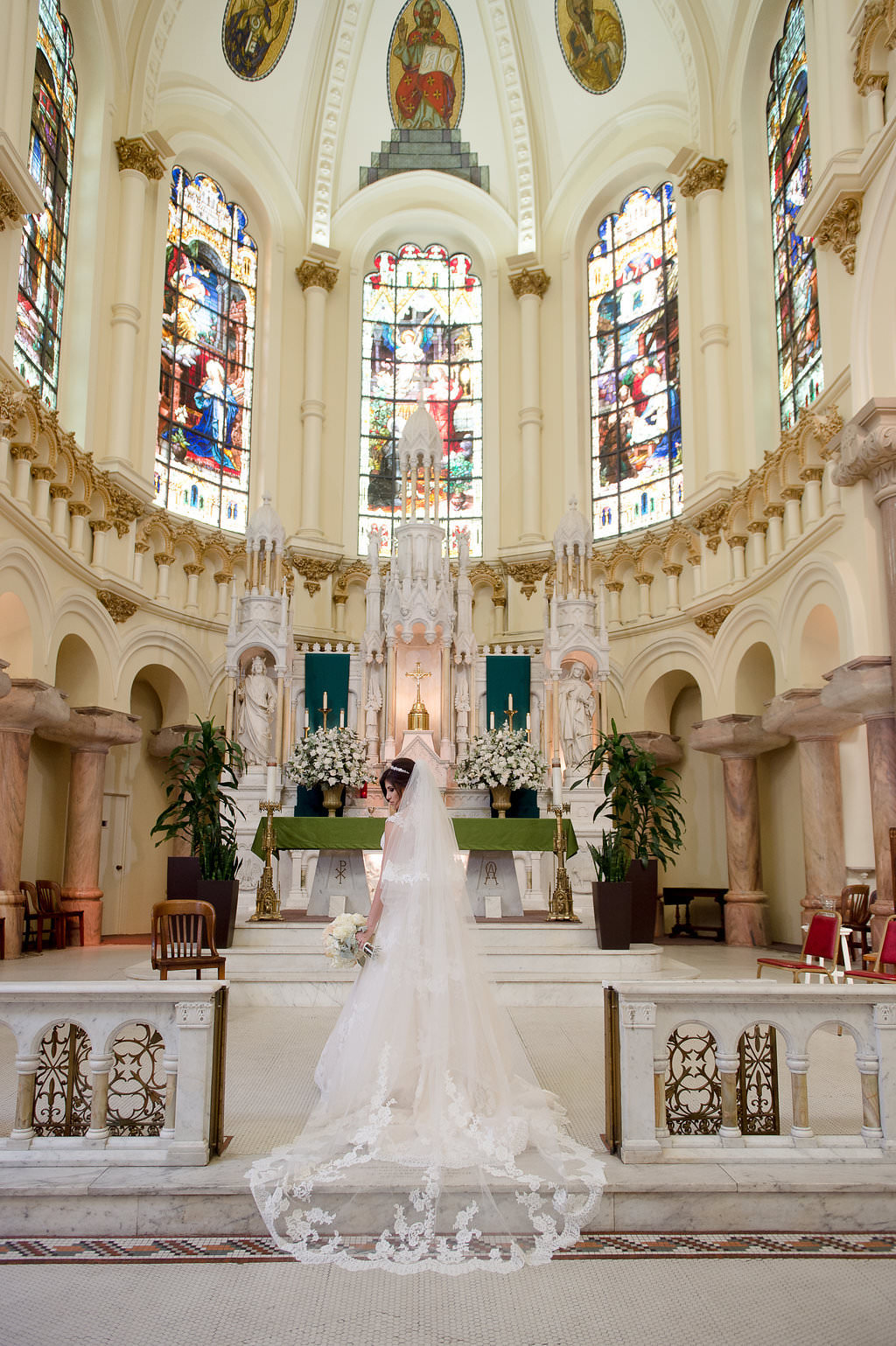 Wedding Ceremony Portrait at Downtown Tampa Traditional Wedding Ceremony Venue Sacred Heart Catholic Church | Tampa Bay Photographer Marc Edwards Photographs