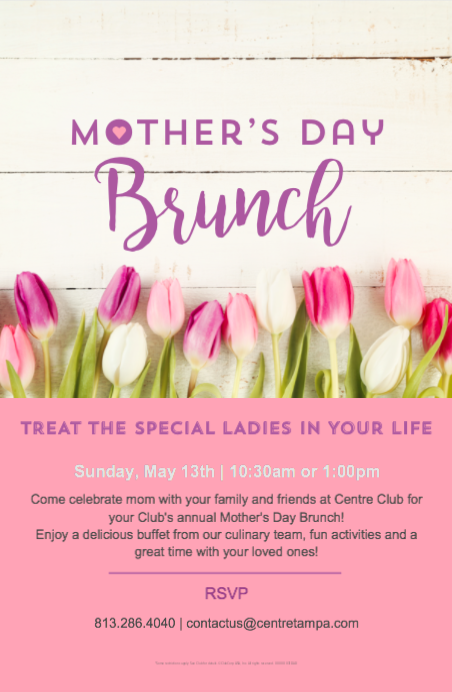 Centre Club Mother's Day Brunch | Best Mother's Day Brunch in Tampa Bay