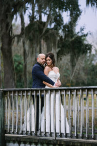 Outdoor Wedding Portrait, Bride in Strapless Mermaid Dress | Venue Tampa Palms Golf and Country Club