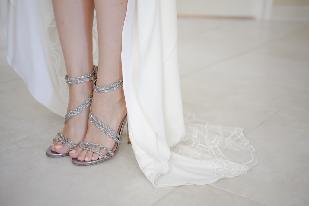 Silver Strappy Sandal Stiletto Wedding Shoes