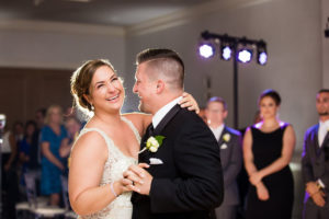 Bride and Groom First Dance Portrait, Groom with White Rosebud and Greenery Boutonniere | Tampa Bay Wedding Photographer Kera Photography