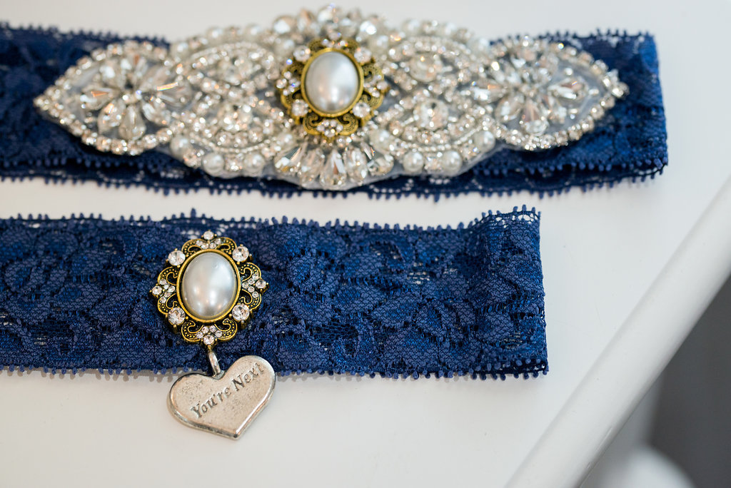 Blue Lace Garter and with You're Next Charm