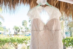 Princess Illusion Lace Cap Sleeve Wedding Dress on Personalized Hanger from St Pete Dress Shop Truly Forever Bridal
