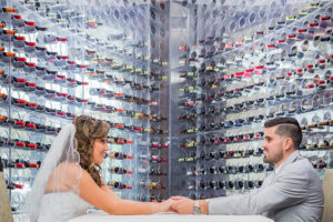 Modern Wine Cellar Wedding Portrait | Waterfront Tampa Bay Hotel Wedding Venue The Westin Tampa Bay