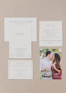 Elegant Gold and Silver Printed Wedding Invitation Suite
