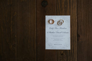 Elegant, Classic Traditional Laserprint Wedding Invitations with Script Font and Wedding Rings
