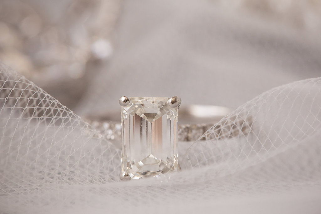 Emerald Cut Diamond Wedding Engagement Ring