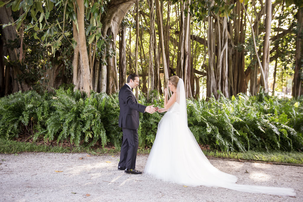 Bride and Groom First Look Wedding Portrait | Sarasota Wedding Photographer Cat Pennenga Photography