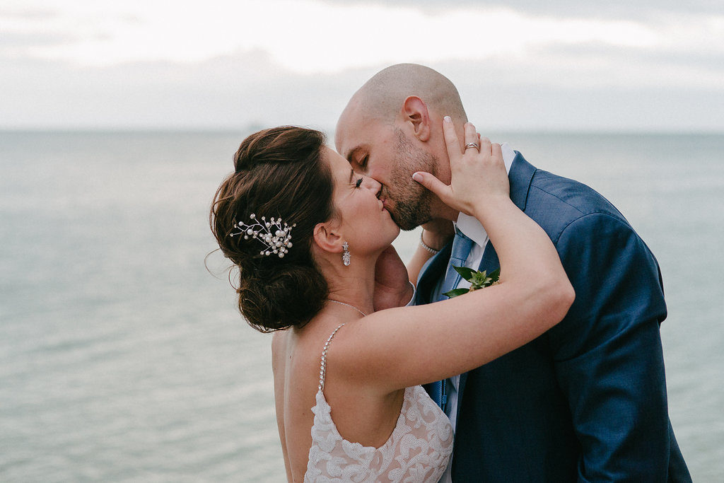 Destination Clearwater Beach Bride and Groom Intimate Romantic Wedding Portrait | Tampa Bay Photographer Grind and Press Photography | Hair and Makeup Michele Renee the Studio | Planner Special Moments Event Planning