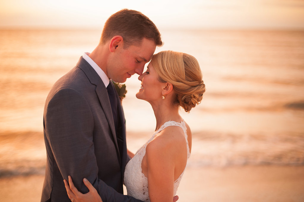 Outdoor Sunset Beach Wedding Portrait | Clearwater Beach Wedding Planner Parties a la Carte