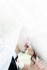 Creative Bride and Groom Wedding Portrait Under Veil | St. Petersburg Photographer Ailyn La Torre