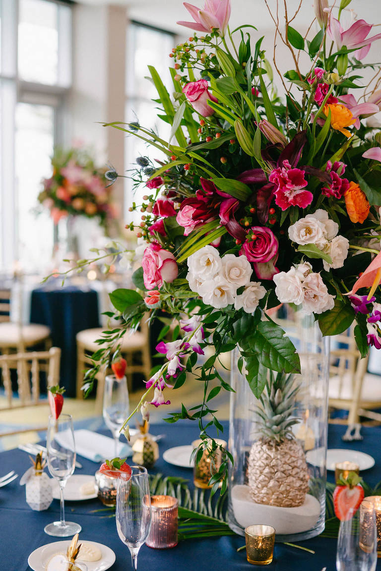 Pineapple Inspired Tropical Clearwater Beach Wedding Opal Sands