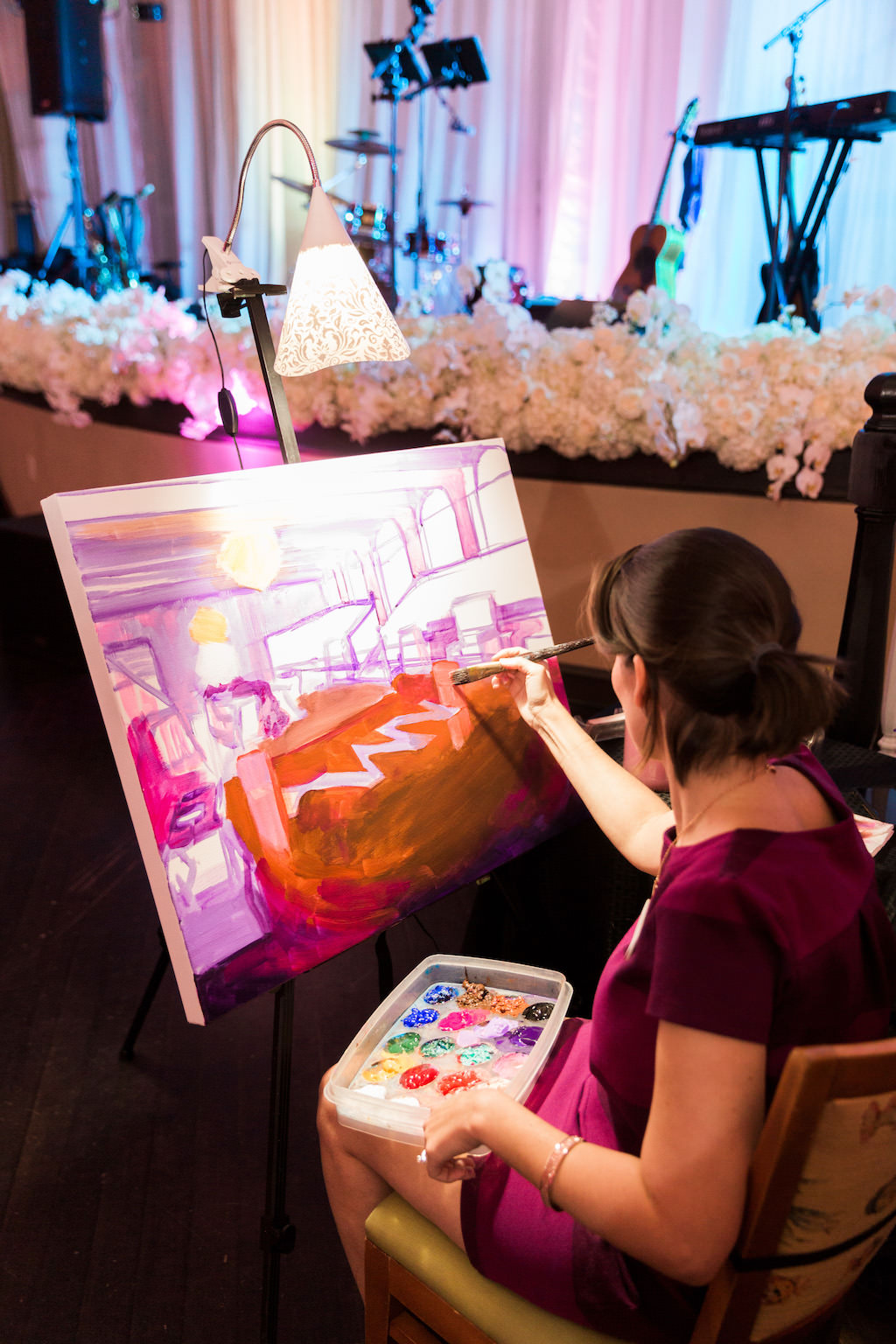 Live Event Painter at St. Petersburg Wedding on Canvas | Wedding Entertainment Ideas