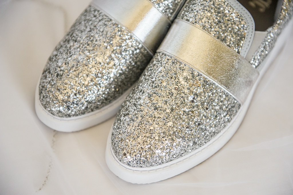 Silver Sparkle Rhinestone Wedding Sneakers | Tampa Bay Photographer Andi Diamond Photography