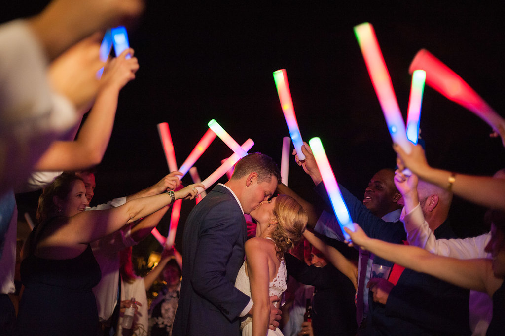 Bride and Groom Wedding Reception Glowstick Exit | Tampa Wedding Planner Parties A La Carte
