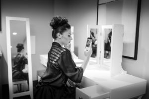 Model Getting Ready Portrait | Hair and Makeup Michele Renee The Studio | Marry Me Tampa Bay and Isabel O'Neil Bridal Fashion Runway Show 2018 | Tampa Wedding Photographer Lifelong Photography Studios
