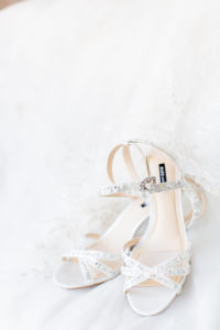 Rhinestone Strappy Peep Toe Wedding Shoes | Tampa Wedding Photographer Ailyn La Torre