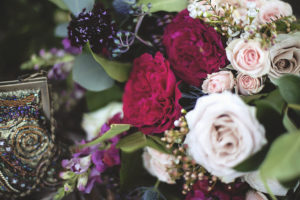 Fuchsia, Dark Maroon and Greenery English Inspired Wedding Bouquet | Tampa Bay Florist Cotton & Magnolia