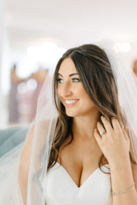 Bride Wedding Portrait in Veil with Natural Makeup and Relaxed Waxy Hair Down