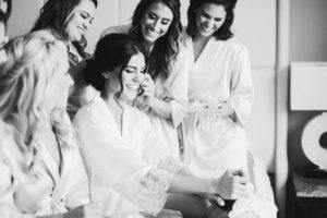 Bride and Bridesmaids Getting Ready Wedding Portrait in Robes | Tampa Hair Artist Femme Akoi | St. Petersburg Photographer Ailyn La Torre